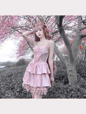 Cherry Blossom Nightmare Gothic Layers Dress JSK by Blood Supply (BSY98)
